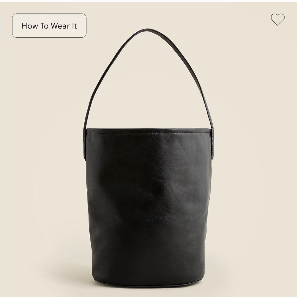 Jcrew Berkeley bucket bag in leather and suede black